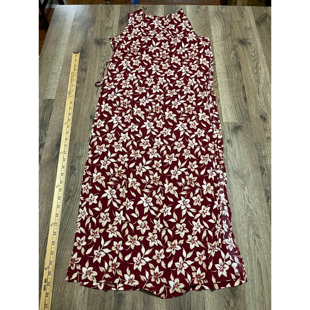T & Company Dress, Women's Size Small, Red White, Floral, Sleeveless, Maxi - Picture 2 of 6